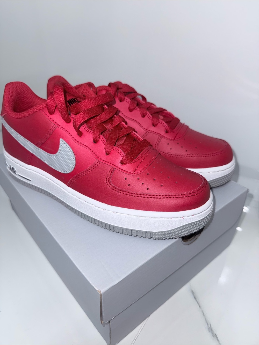 Nike Kids Red and White Sneakers